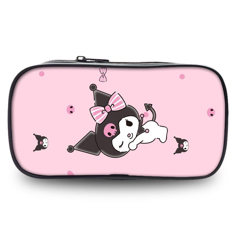 Cute Kuromi Pencil Case Sanrio Student Large Capacity Stationery Storage Bag