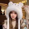 Winter Cartoon Bear Plush Hat Women Cute Warm Ear Protection All-Match Furry Lei Feng Hat