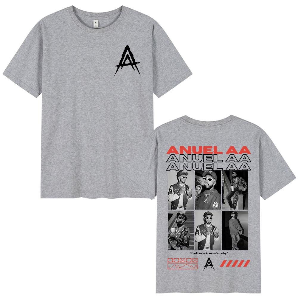 Rapper Anuel AA Tour Graphic T Shirt Unisex Women Hip Hop Retro Short Sleeve TShirt 100 Cotton Oversized T Shirts Tops Streetwear