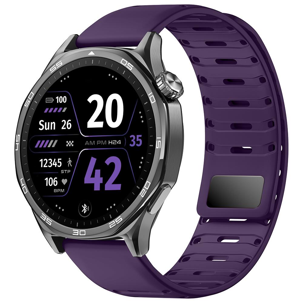 22mm Silicone Band for Huawei Watch 5/4/Pro/3 GT5 Pro/GT5 GT4 46mm Sports Magnetic Wristband for Amazfit Bip 5-6/Balance 2 Strap