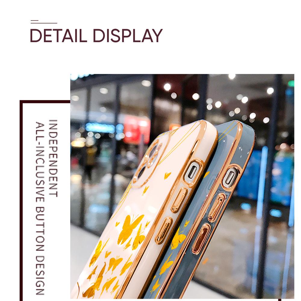Colorful Printing Patterns Square Edge Pattern Casing Plated Phone Shell Luxury Plating Soft Phone Case for Huawei Honor Xiaomi Redmi