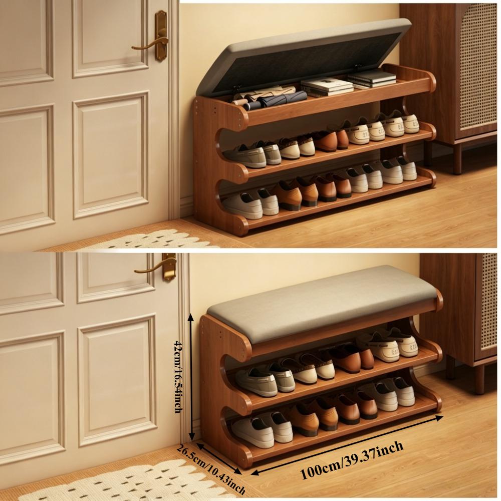 Shoe Cabinet Stool Upholstered Flip Top Shoe Storage Bench Entryway Hallway Cushion Seat Removable Shoe Rack Organizer Furniture