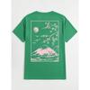 Tokyo Sakura Mount Fuji Business Card T Shirt Men Fashion Tee Clothing Cotton Summer Casual Tops Hip Hop Loose Cotton T-Shirt