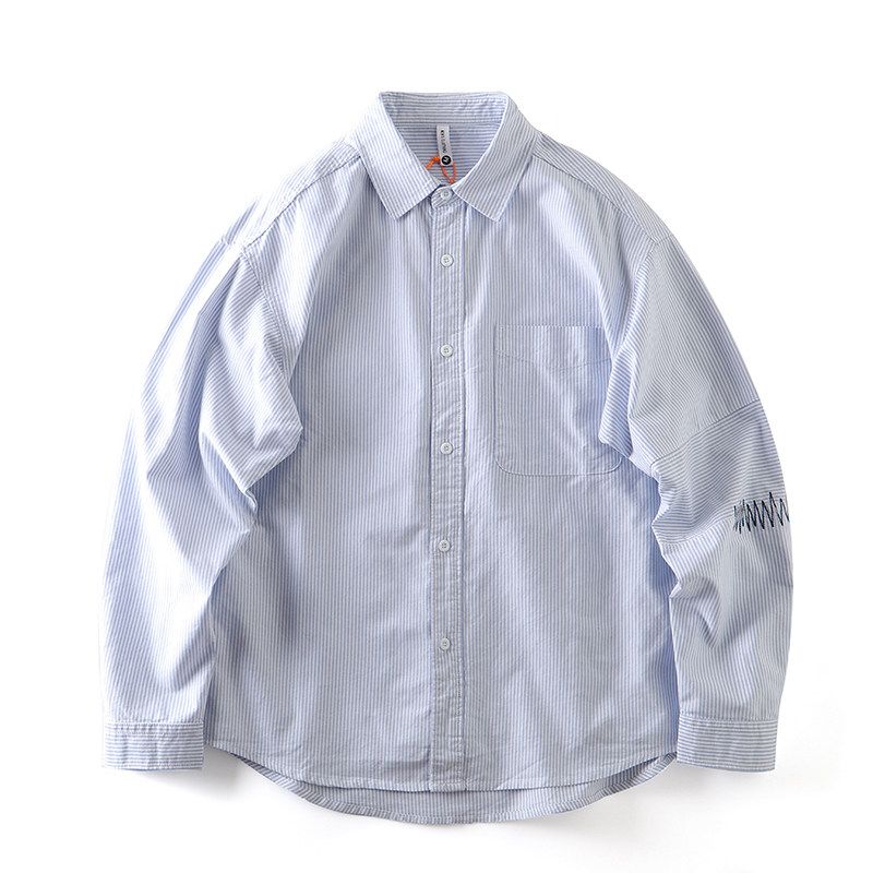 Japanisches Retro Reines Baumwoll-Oxford-Hemd Herren Langarm Herbst- und Winterstil Exportqualität Vollbaumwolle Freizeithemdjacke