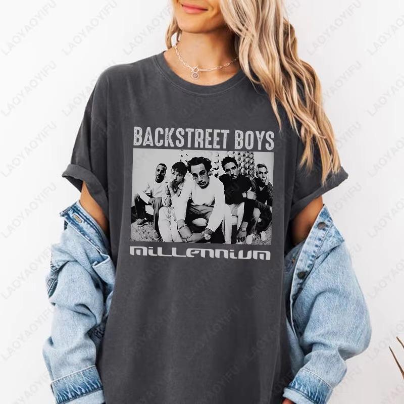 Backstreet Boys Tour American Boy Band Bsb Fan Tshirt Gift Unique Portrait Printed Tops Unisex Unisex Cotton Nostalgia Classics Tees