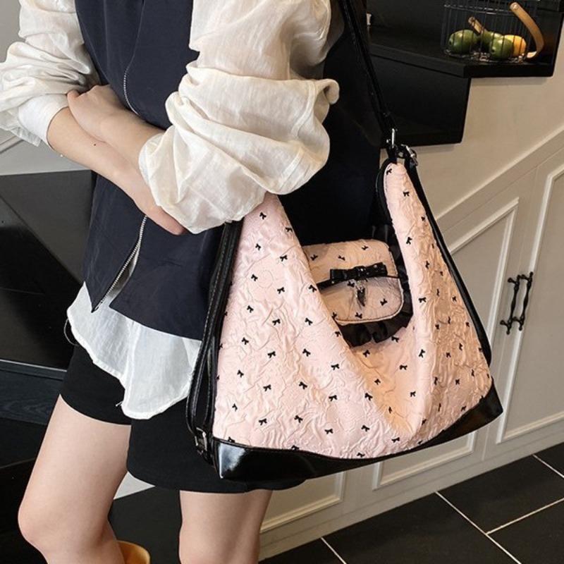 Niche feeling underarm commuter bag women's new girl style fashion handbag bow shoulder bag