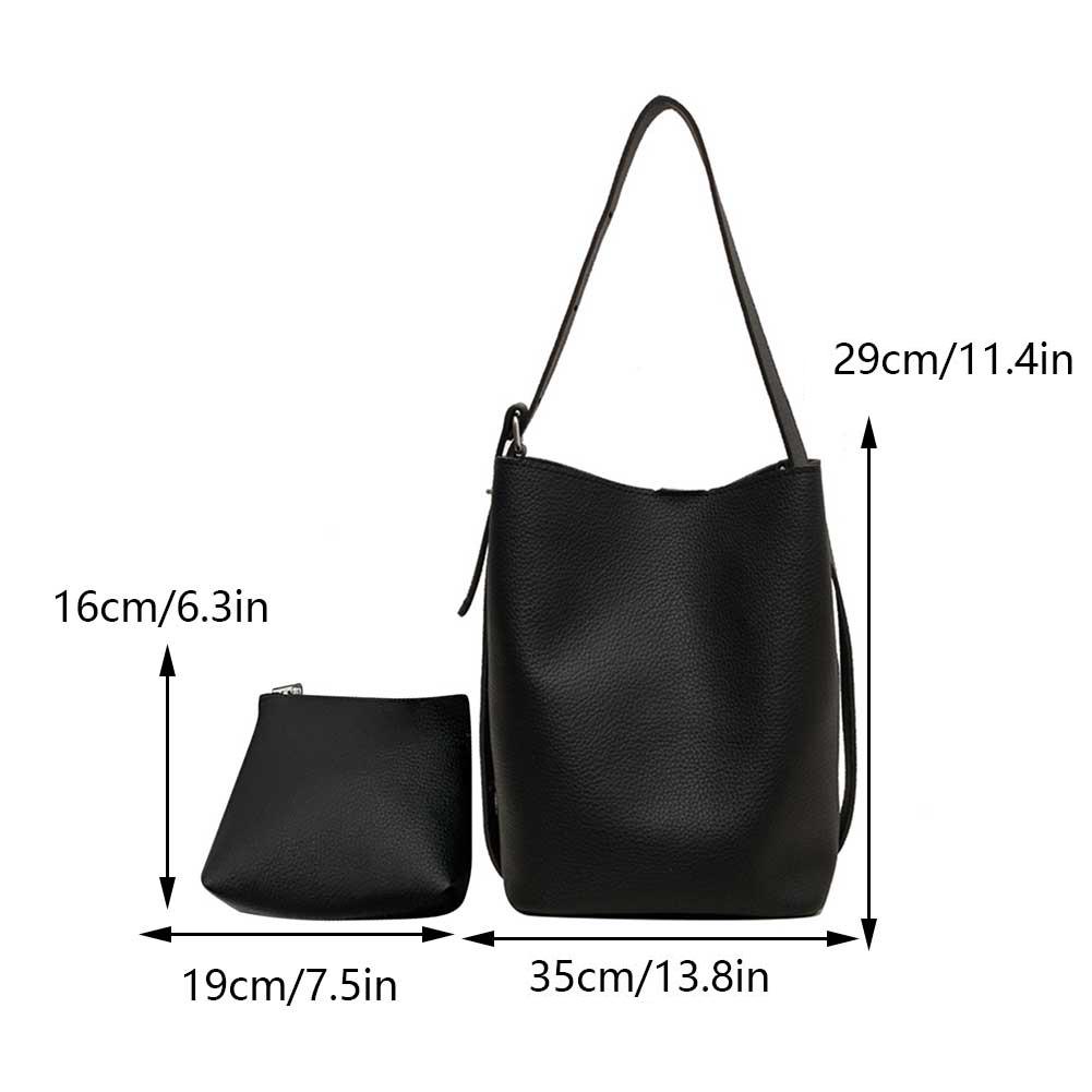 

Женская универсальная сумка-шоппер из искусственной кожи, модная сумка на плечо, большая вместительная простая сумка с регулируемым ремешком и подходящим клатчем