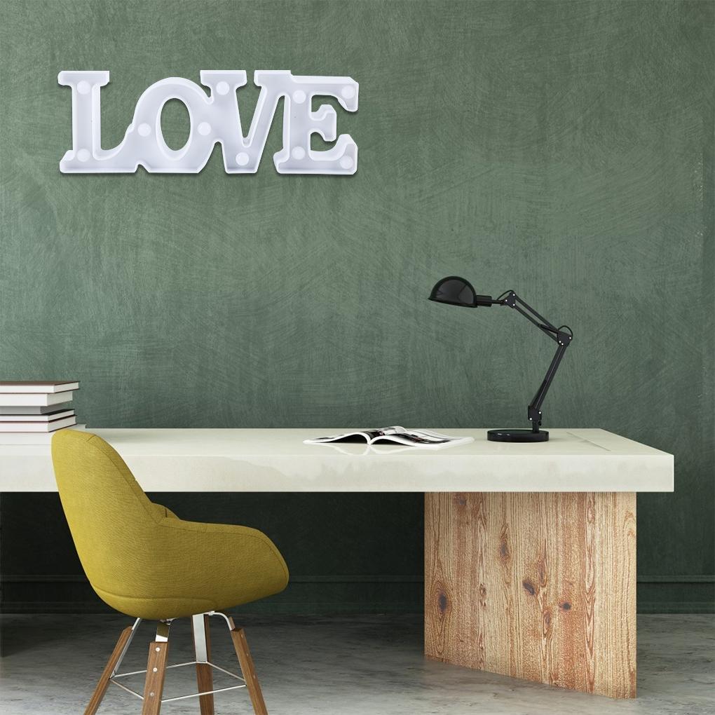 Night Light Letter Shape PVC Light Waterproof Decoration Hanging LED Lamp for Party Pub