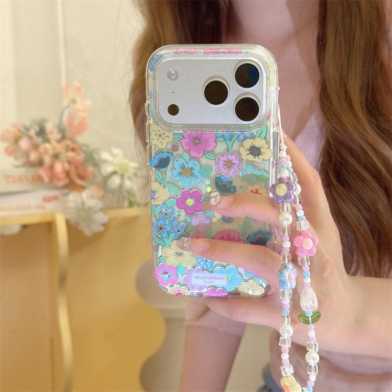 Spring Fresh Green Leaves & Colorful Flowers iPhone 17/16 Pro Max/15/14 Case