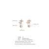 Yhpup Stainless Steel Cubic Zirconia Flower Water Drop Dangle Earrings Chic Bling Shiny Delicate Premium Jewelry Gift Waterproof