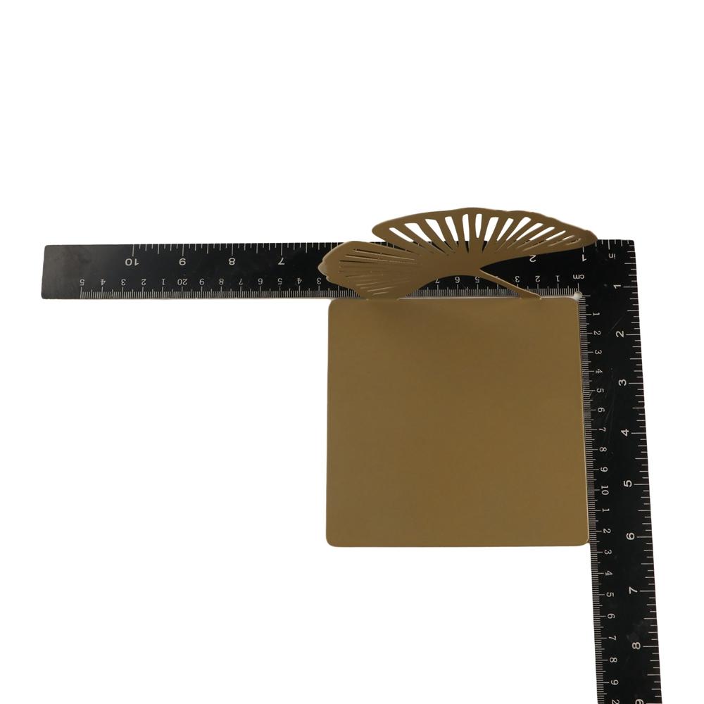 Stilvolle L-förmige faltbare Buchstützen Hohlmetall-Bücherregal Ginkgoblatt Bücherregal Unisex