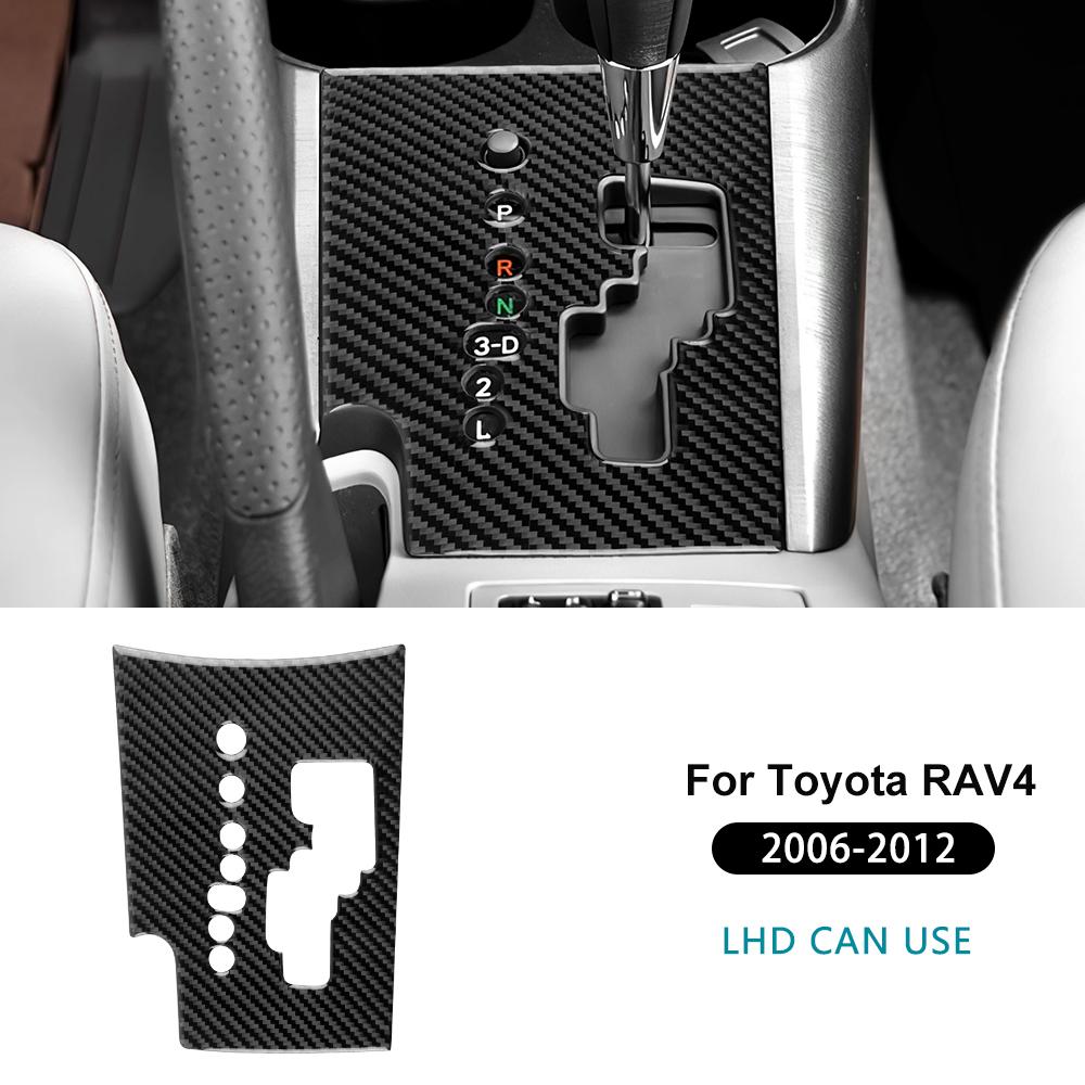 Real Soft Carbon Fiber Sticker For Toyota RAV4 2006 2007 2008 2009 2010 2011 2012 LHD Car Gear Shift Panel Interior Trim