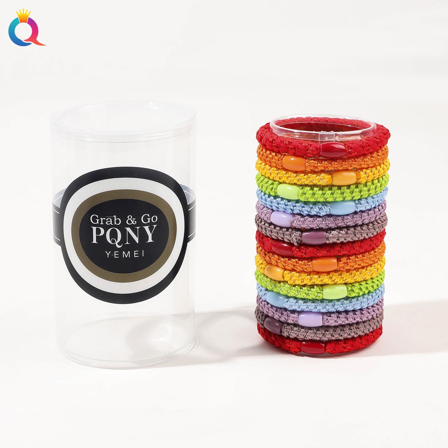 

15Pcs/Set Hair Ties Cans Packaging Braided Twisted Elastic Hair Band Long-Lasting High Elasticity Rubber Bands Women Hair Accessories