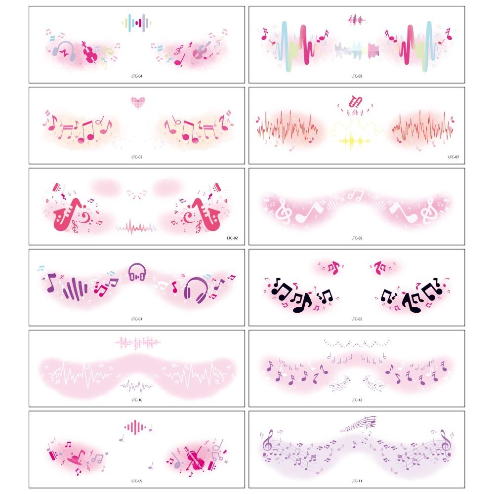 12 Pcs Trendy Glitter Face Tattoo Red Waterproof Face Makeup Patches DIY Temporary Tattoo Sticker Girls