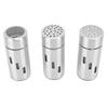 3Pcs Salt and Pepper Shakers Set Stainless Steel 3 Sizes Hole Spice Dispenser Seasoning Container Bo