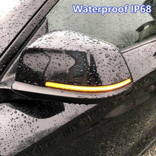 1 Pair Dynamic Smoked LED Side Mirror Turn Signal Lights For BMW F30 F31 F35 F80