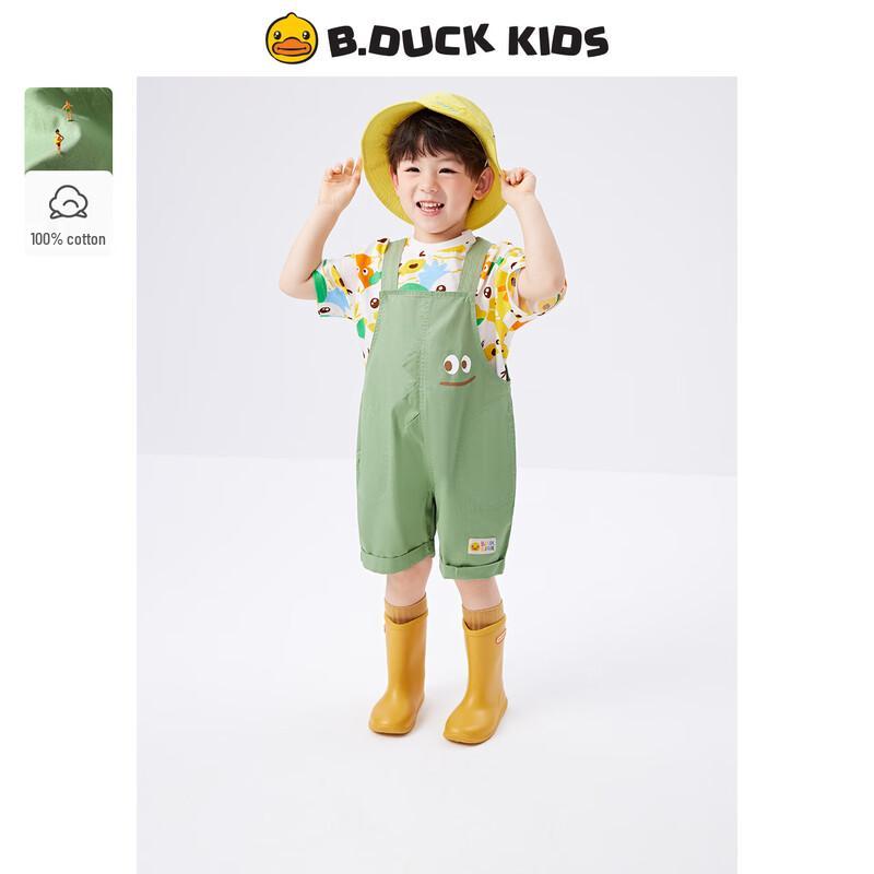 B.Duck Toddler Boys  Summer Cotton Overalls M