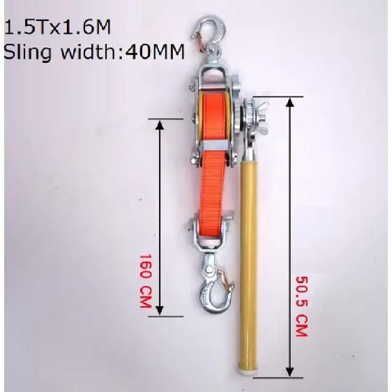 1T-2T Japanese style ratchet cable puller hand steel wire rope winch puller pulling wire grip Industrial grade webbing sling.