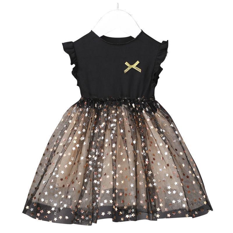 Summer Korean Cotton Puff Skirt for Girls - Fairy Style Star Mesh Princess Dress