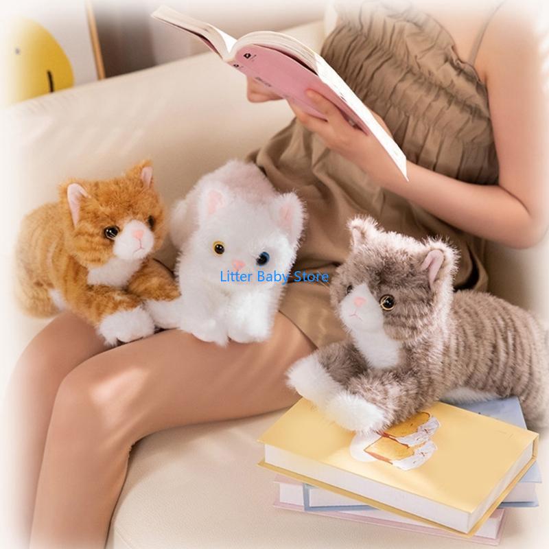 N80C Lovely And Soft Stuffed Cats Plushie Realistics Kitten Toy Accessory For Ornament And Decoration Lovely Gifts Ideas