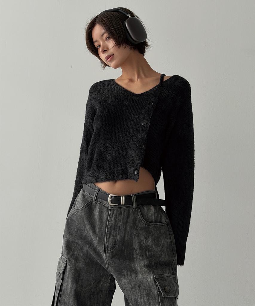THE GREEN LAB Hairy Soft Knit [Black]