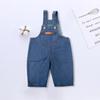Macacão jeans sólido para bebês meninos, calças jeans infantis, macacão infantil, roupas infantis, macacão infantil, roupas de outono para meninas