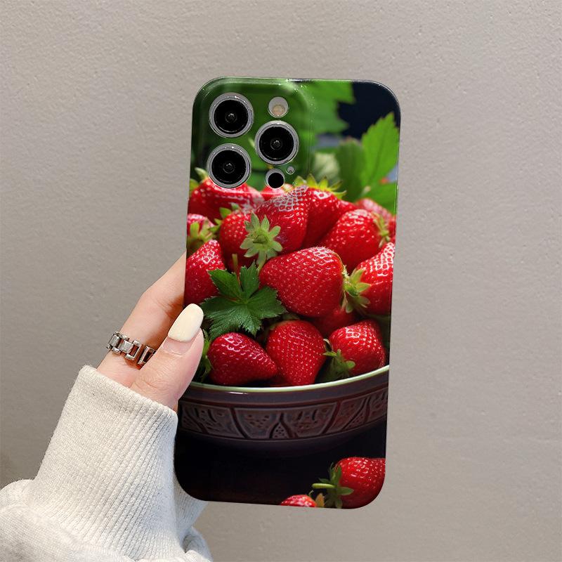 

Fruit Fresh Red Strawberry for IPhone 15 Case Film 14 Promax for Apple Phone Case Protective Cover For iPhone 17PROMAX