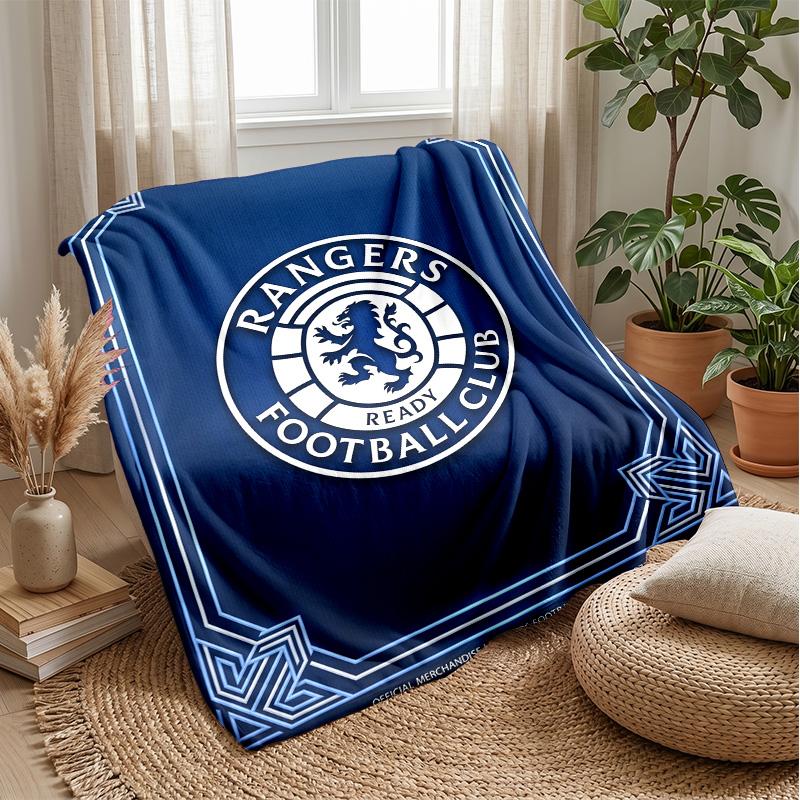 Rangers FC Weiche Flanell-Fleece-Decke Leicht Gemütlich Warm Überwurfdecke für Sofa Bett Heimdekoration
