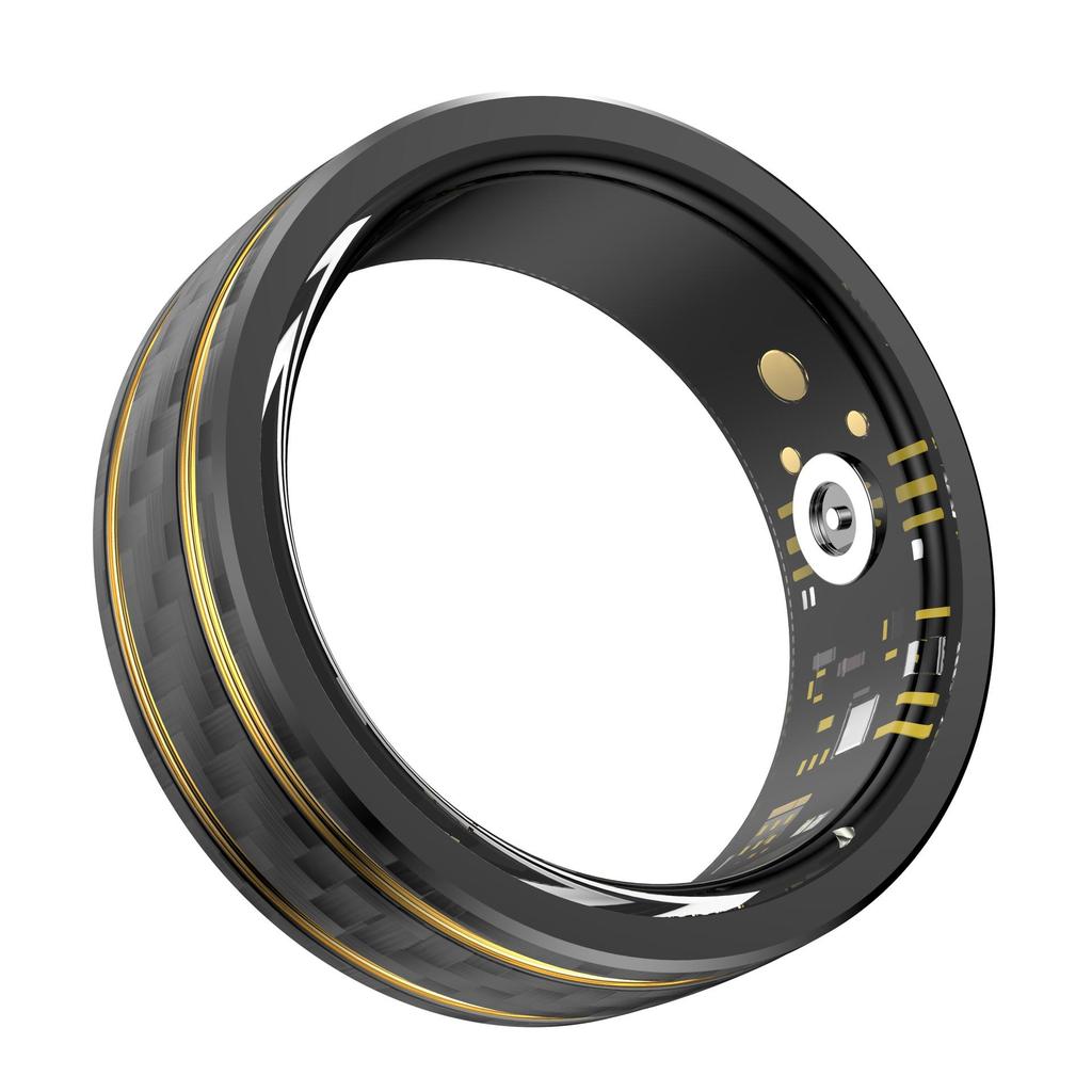 W8 Carbon Fiber Smart Ring: Sensorless Heart Rate, Blood Oxygen & Sleep Monitor, Waterproof Sports Wearable