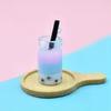 Hot Sale Bulk Stock Resin Jewelry Earring Keychain DIY Accessories Milk Bubble Tea Design Glass Bottle Charm for Souvenir Use