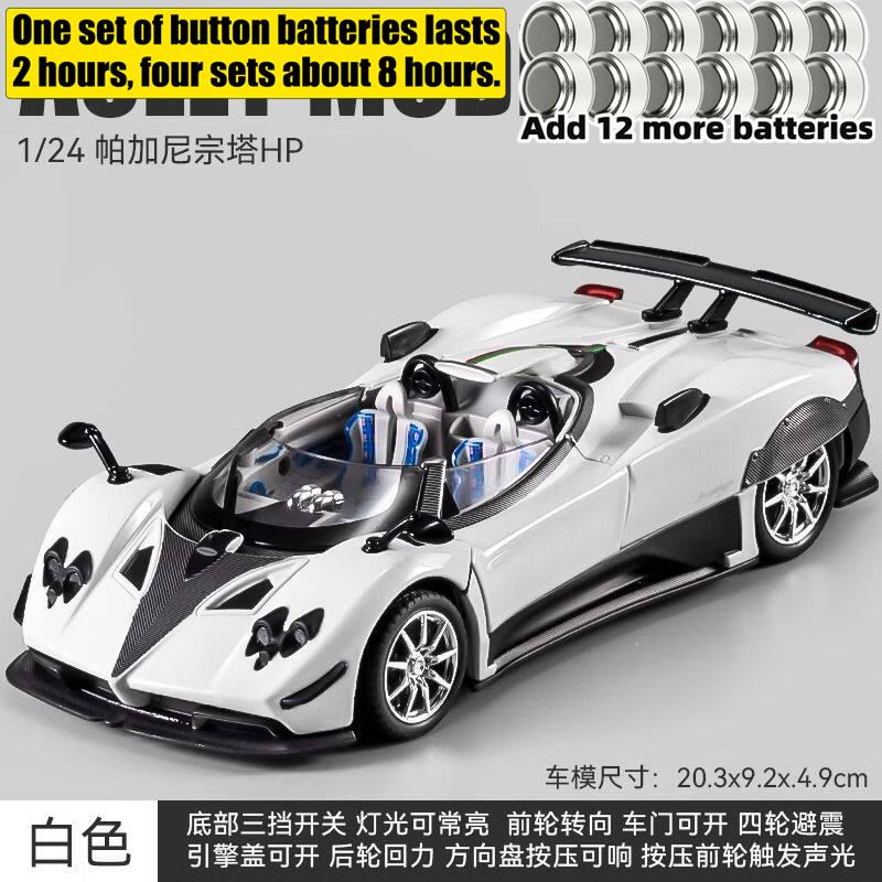 1:24  Zonda HP Barchetta Limited Edition Open Top Hypercar Alloy Diecast Model Car Simulation Sound And Light Hobbby Gifts