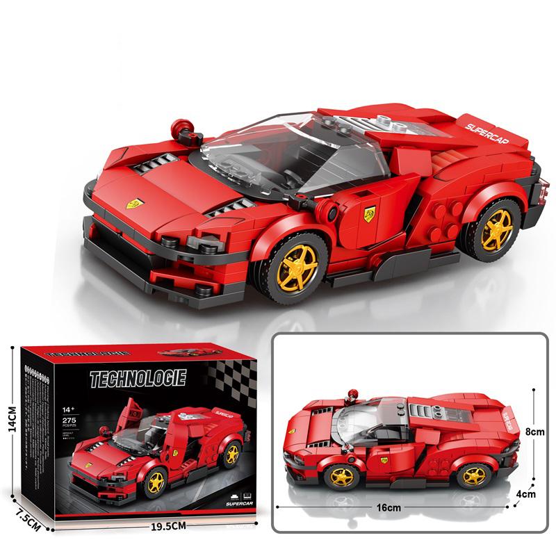 Non-Toxic Super Sport Car Building Blocks City Speed Vehicle Car Model Desktop Ornaments Diy Assembly Brick Toys Holiday Gift For Children