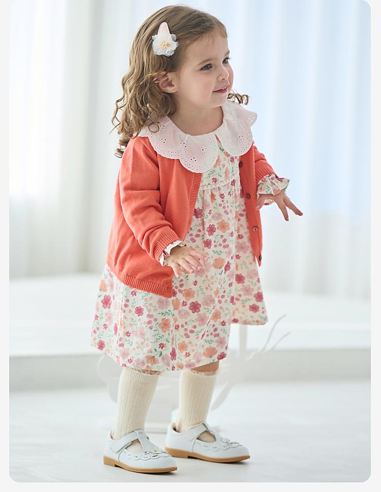 David Bella Children's Dress Spring Dress Girls' Sweet Printed Floral Skirt