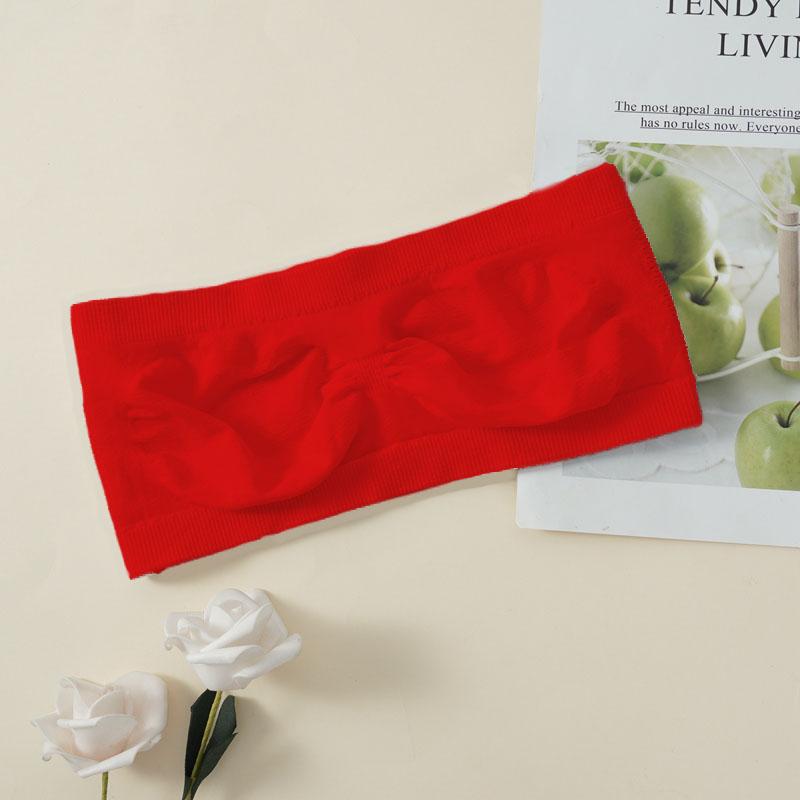 Женский топ-бра без бретелей, топ-труба, без подкладки, бесшовный топ-бра, однотонный укороченный топ-бра, бандажный топ, нижнее белье, труба one size красный