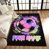 1PC Custom Name Soccer Ball Graffiti Style Theme Floor Mat Ideal for Living Room, Game Rooms, Office, Bedroom,Floor Mat Playful Design