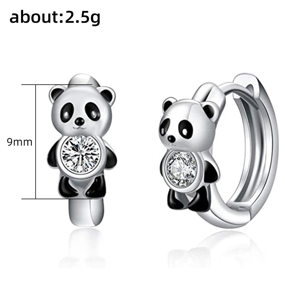 Japanese Cute Panda Ear Buckle, Cute Fat Pier Pier Pier Red Panda Summer Temperament Internet Celebrity Tide Earrings