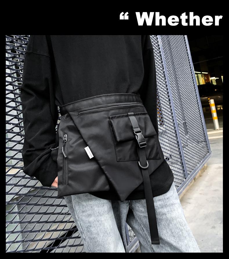 2025 Spring/Summer Dark Style Functional Crossbody Backpack with Large Capacity and Apron-Style Design