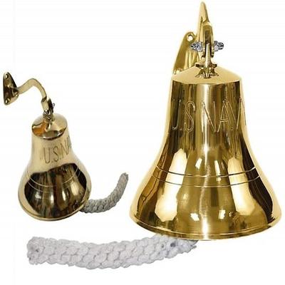 Nautical Brass Ship Bell Large 17.78 Cm, Pub Bell, Wall Mountable Bell Home Decor Rustic Vintage Home Decor Gifts