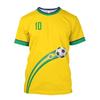 Maglietta da Calcio Stile Brasiliano Uomo 3D Girocollo Maglia Bandiera Brasiliana Stampata Moda Tempo Libero Asciugatura Rapida Abbigliamento Sportivo