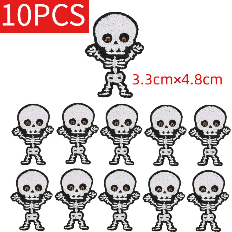 Wholesale Lots of Lots of Christmas Style Embroidery Horror Skull Patches Santa Pumpkin Thanksgiving Ironing Bag Decoration