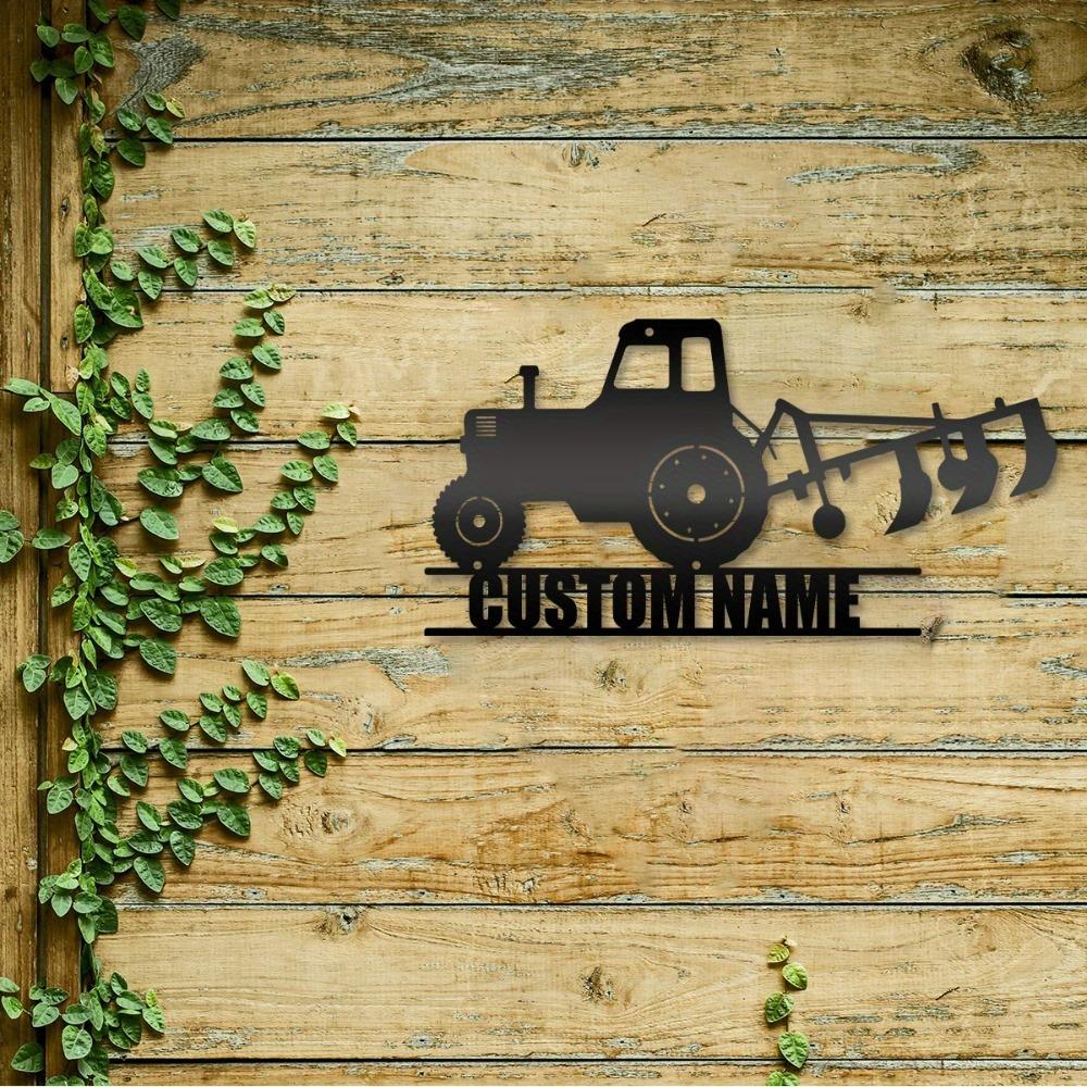 Custom Tractor Metal Wall Art for Farmhouse Decor Personalized Name Sign Gift