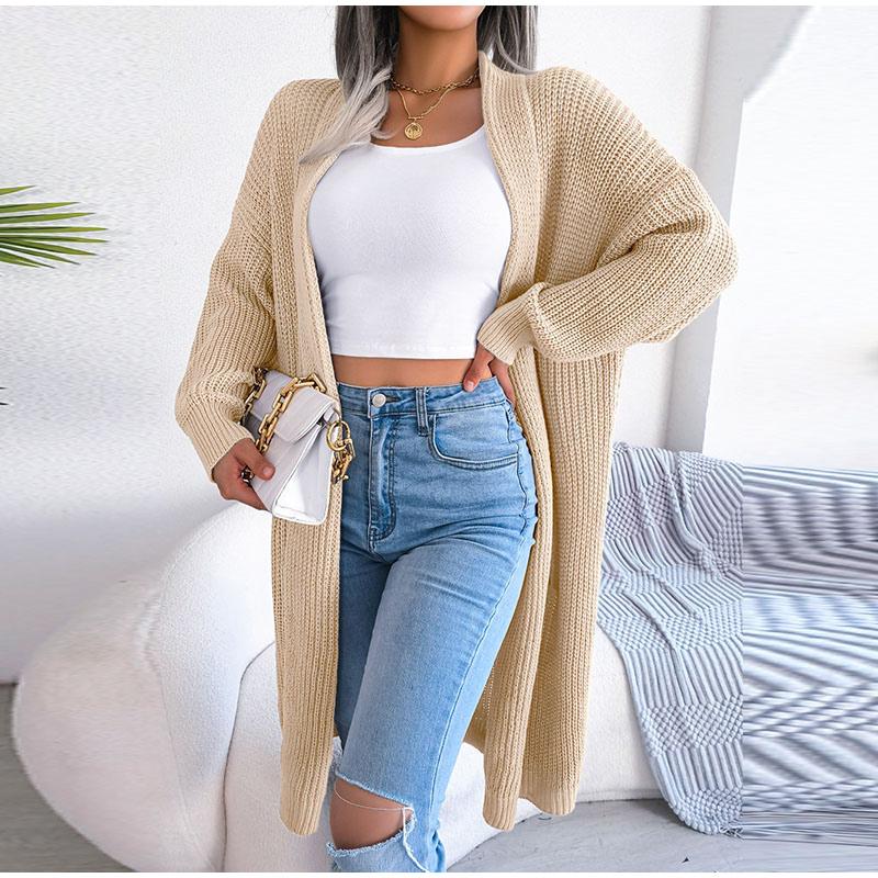 Весна Осень Женский Повседневный Универсальный Длинный Кардиган С Лацканами Женский — фото 9