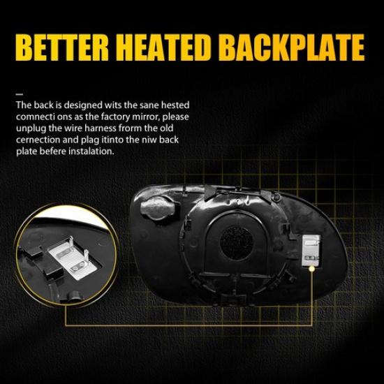 Clear Heated Mirror Glass Fit Mercedes Benz CLK63 CLK55 CLK350 CLK320 Left Right