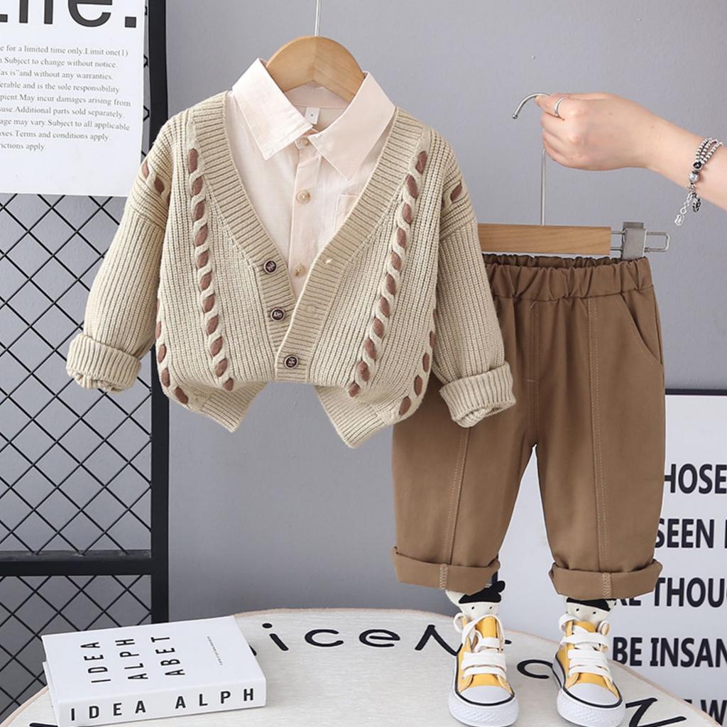 Kids Casual Long-Sleeve Set, Comfortable Daily Wear Outfits