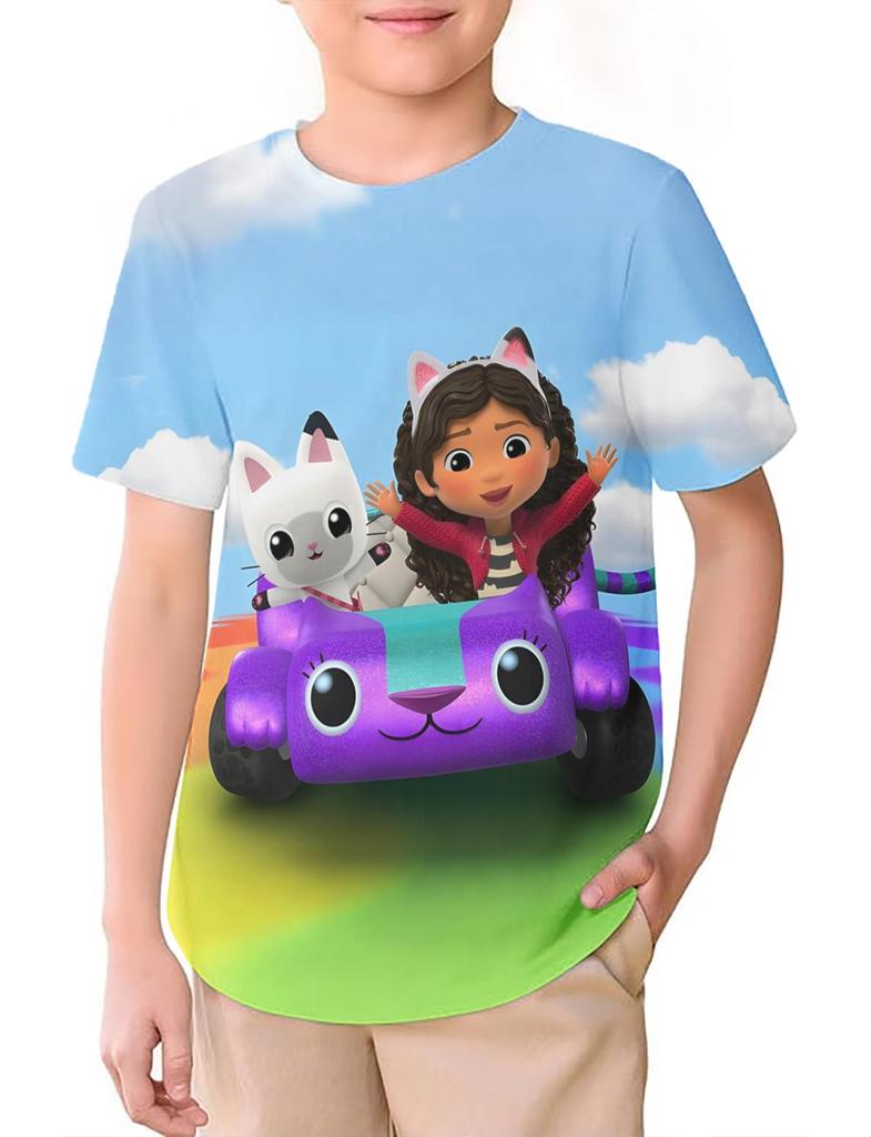 3D T-shirt 2026 NEW Gaby's Dollhouse Cartoon Print Clothing Tops Short Sleeves Sports Fashion Streetwear Manga Comic Tees Toddler 3D Printed Anime
