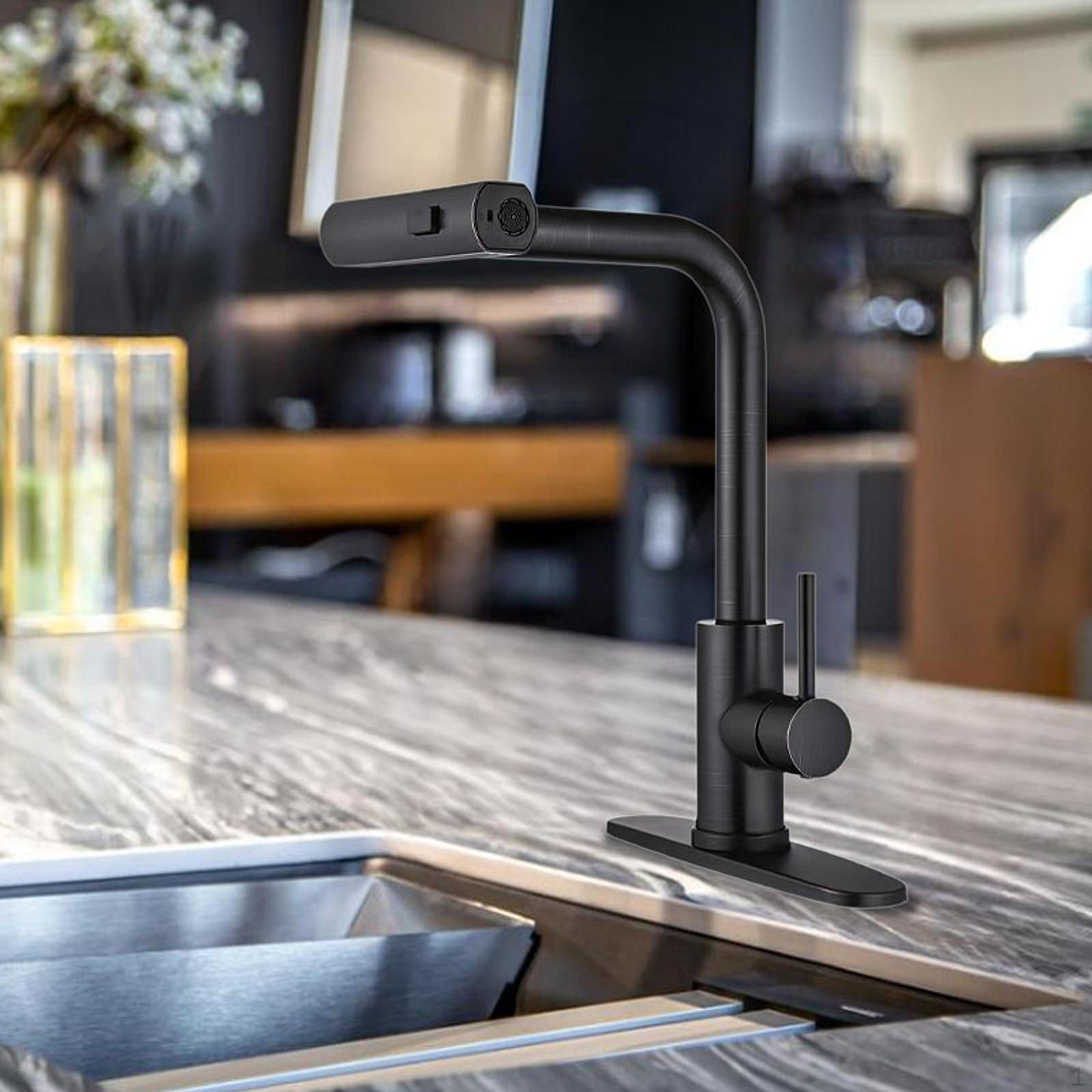 

Водопадный кухонный кран и кран для мойки холодной воды для ванной из нержавеющей стали 304 black