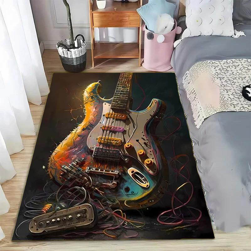 Abstract Art Musical Instruments Rug Print Floor Mat Carpet for Living Room Bedroom Large Soft Carpet Home Children's Room Mat