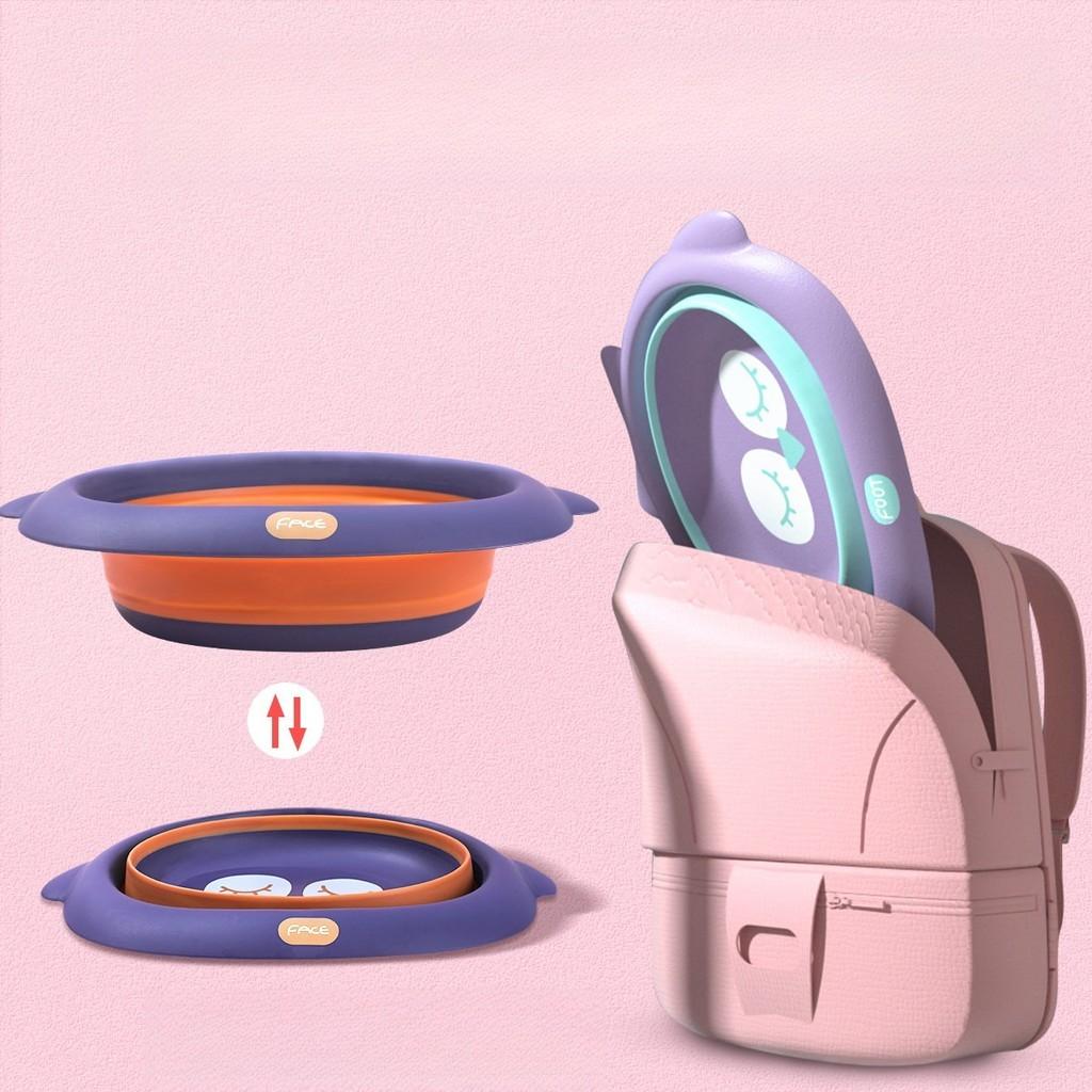 Składana miska do mycia Noworodkowa dziecięca miska do mycia odbytu Kreskówkowa urocza miska do mycia twarzy i stóp dla niemowląt Przenośna miska podróżna