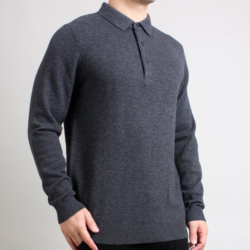 Yayin Men's Business Casual Simple Long Sleeve Wool Sweater