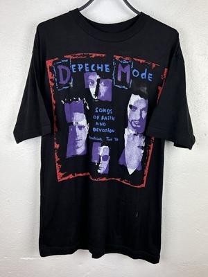 חולצת טי רטרו משנות ה-90 Depeche Mode Devotional Tour 1993 הדפסה מחודשת S-5XL חולצת טי יוניסקס